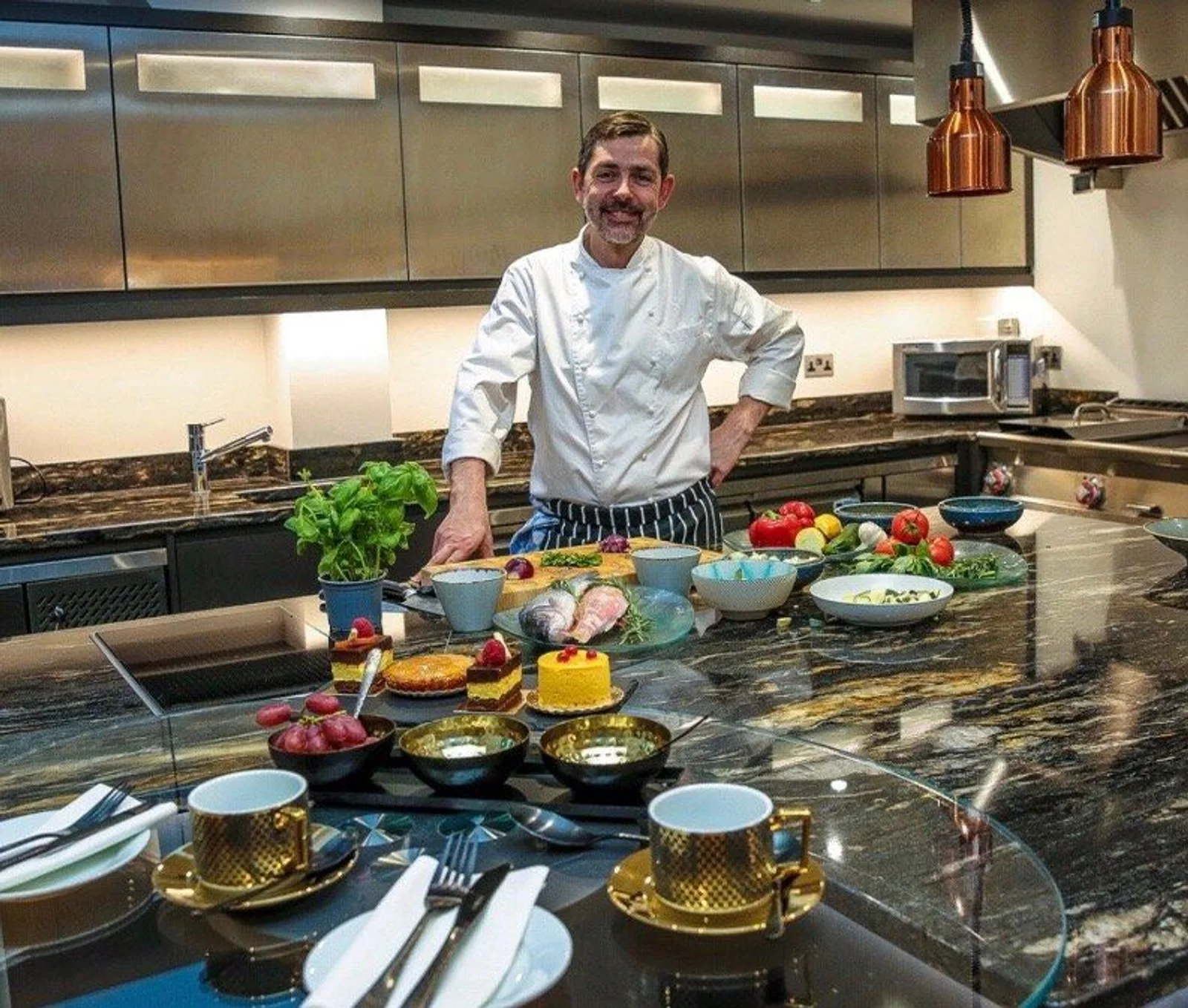 Adam Fellows in the demonstration kitchen at Goodfellows@7B