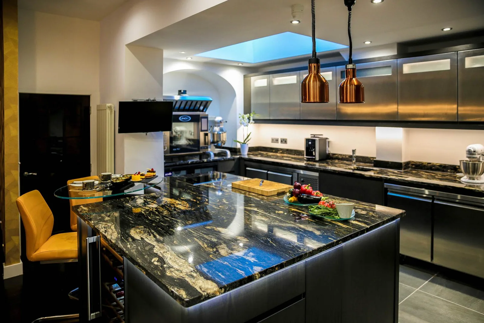 The wide open kitchen and demonstration counter at Goodfellows@7B.